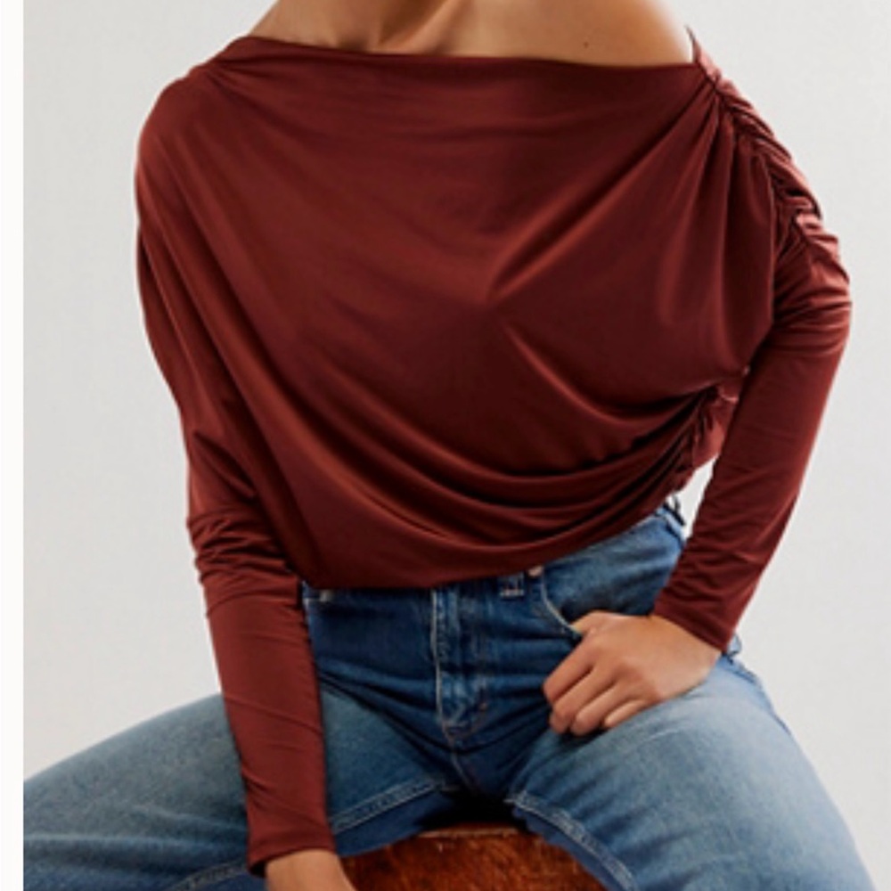 🤎 Chocolate Brown Off Shoulder Draped Bodysuit | Ruched Side | Going Out Top